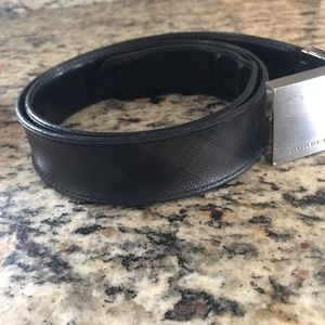 Burberry Check print reversible leather belt